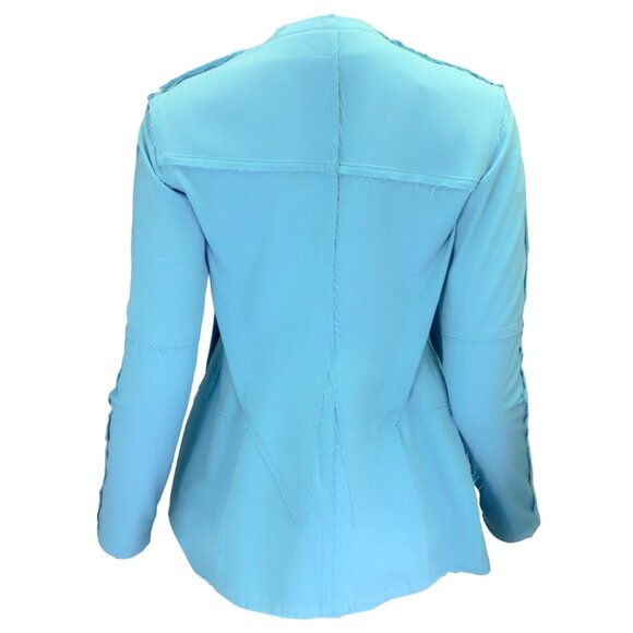 TALIA BYRE TURQUOISE WOOL STRETCH JACKET - Picture 3 of 6